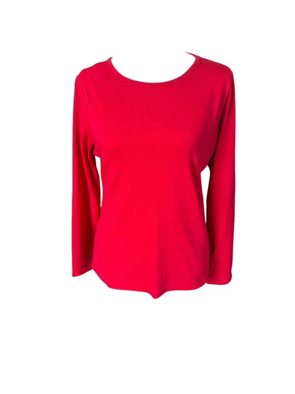 Kim Rogers red long sleeve stretchy pullover shirt women's size small
